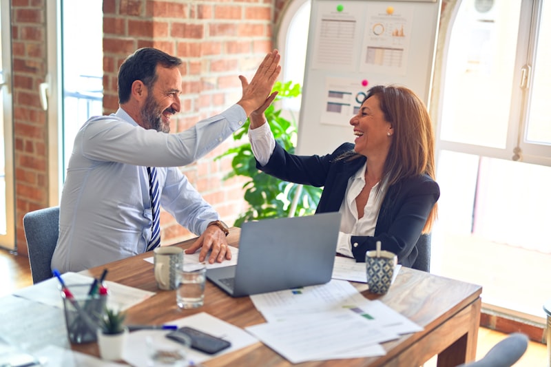 Business team reviewing freelancer candidates