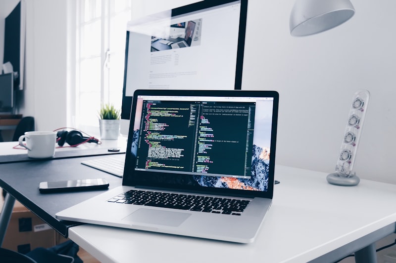Freelancer working remotely with laptop and tools